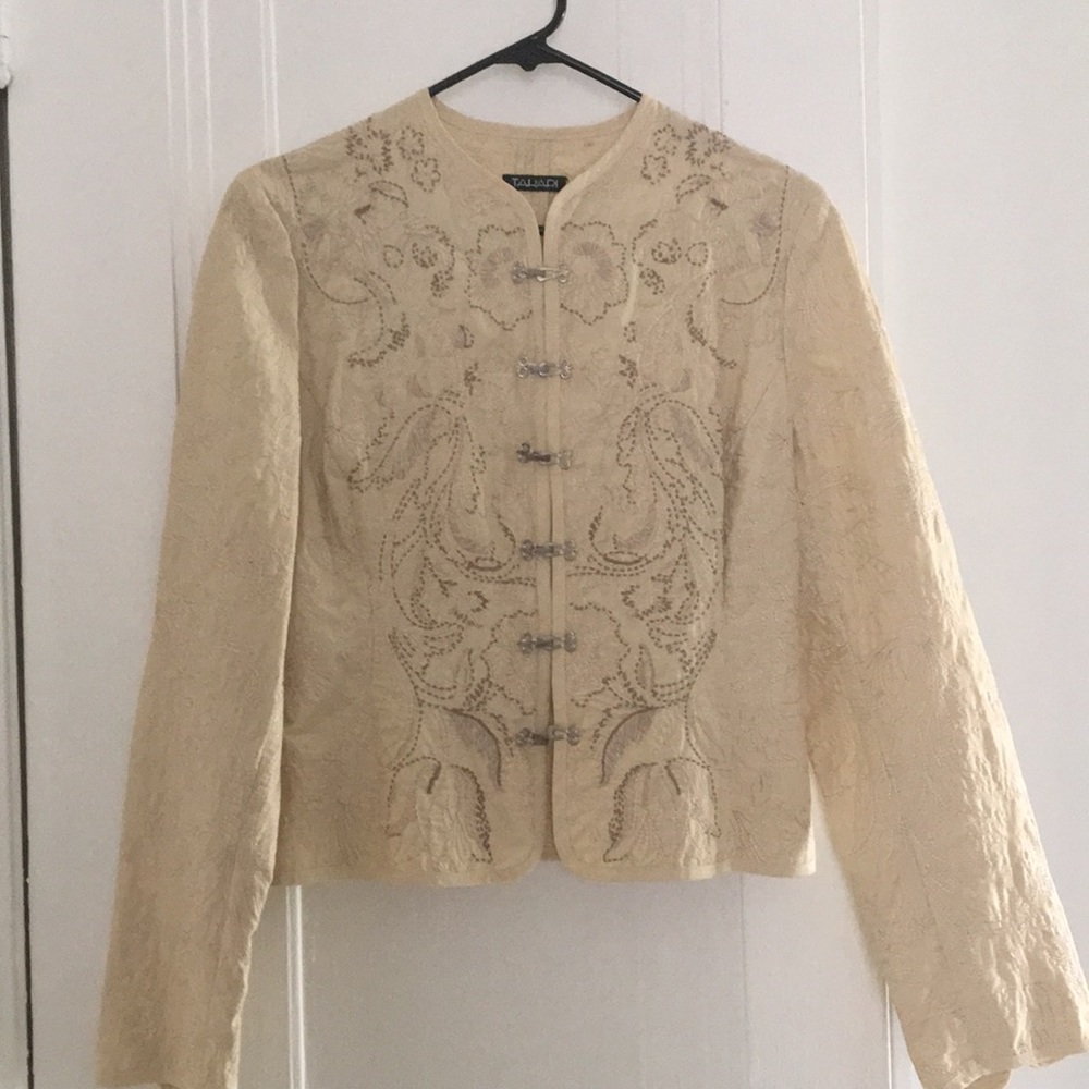 Tahiti ivory cotton embroidered jacket